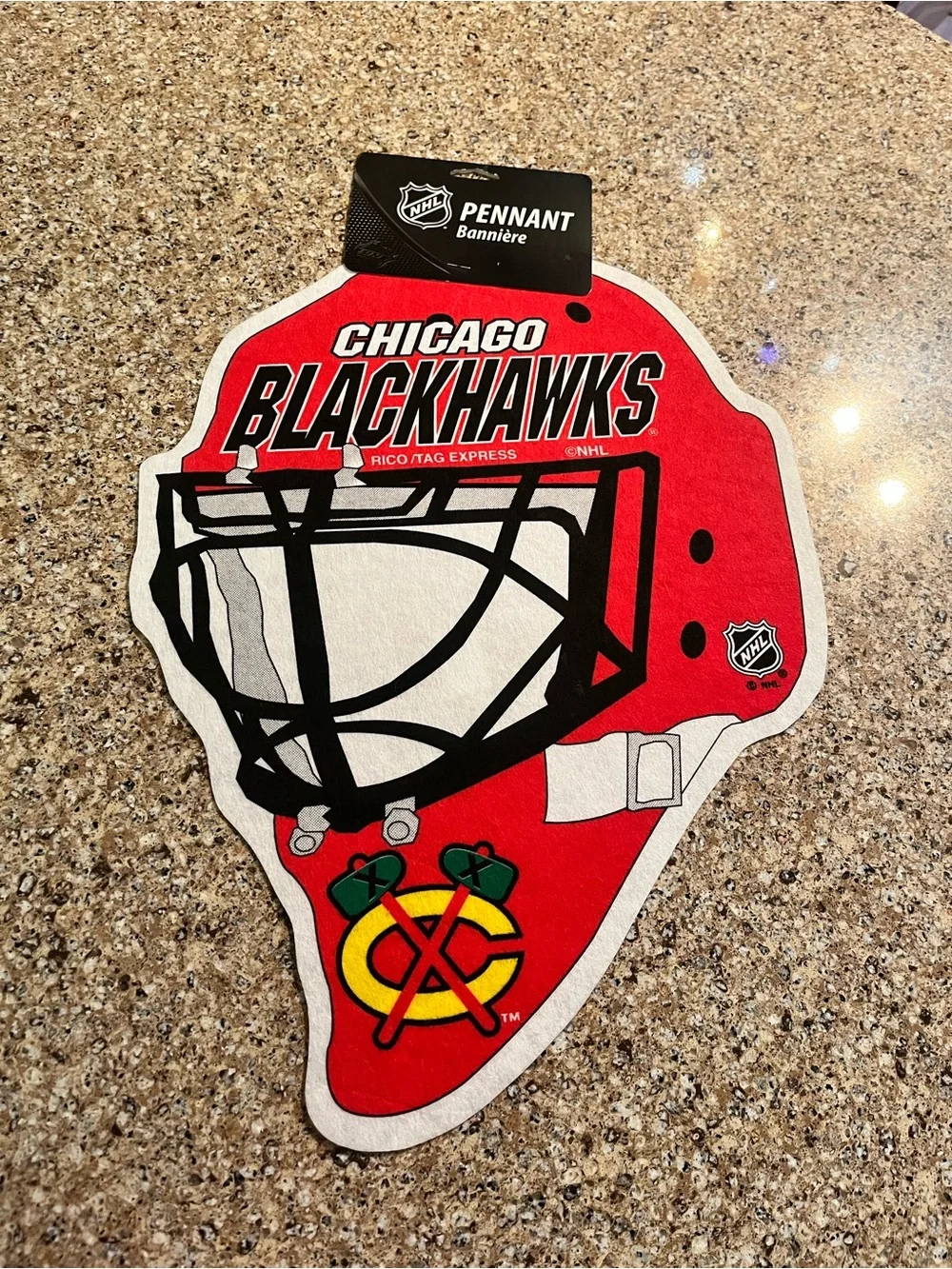 NHL Chicago Blackhawks Red Wall Pennant Vintage 1990’s 13” X 18”